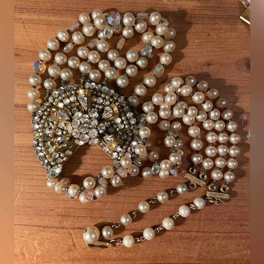 **SOLD on eBay** Original by Robert faux pearl and rhinestone necklace - Picture 8 of 8